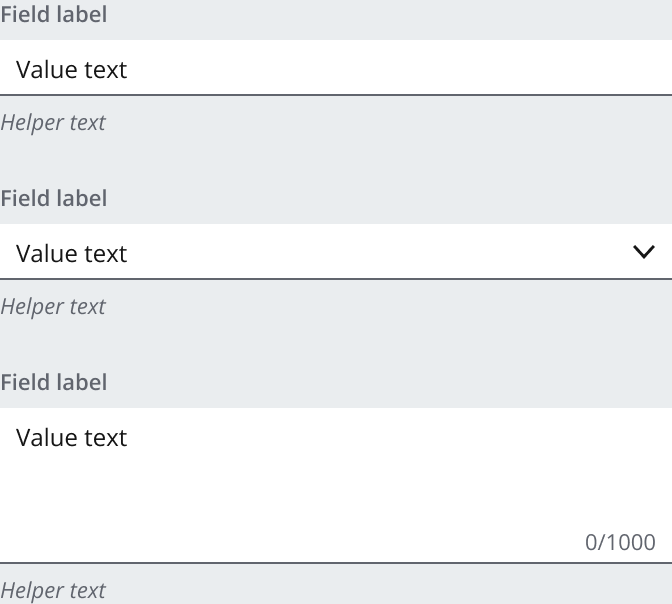 Example showing secondary field on secondary background